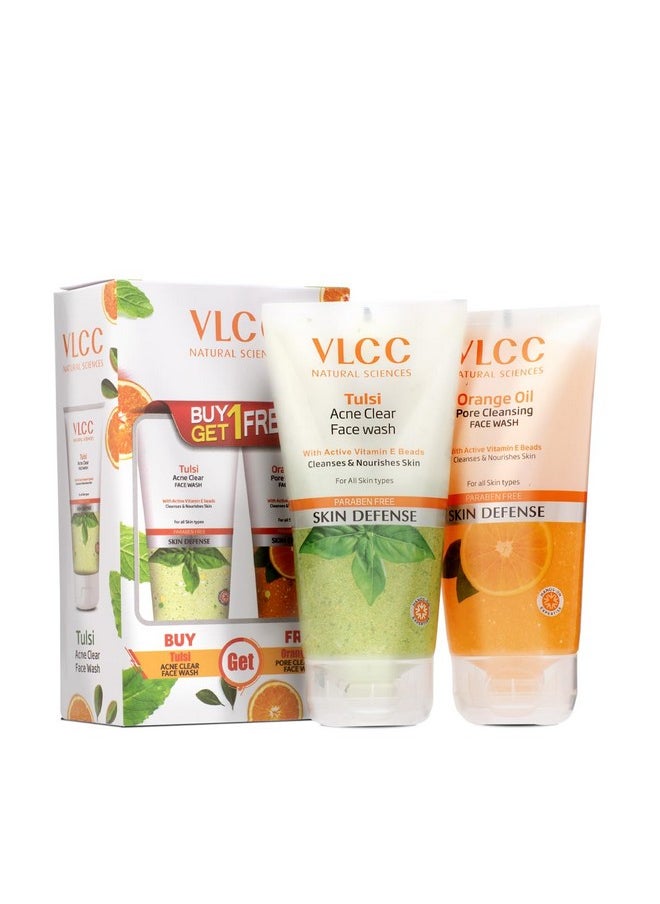 VLCC Tulsi Acne Clear Face Wash Combo (150g*2) (Pack of 2)