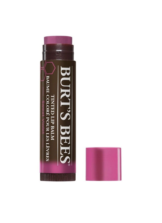 Burt's Bees 100% Natural Tinted Lip Balm, Sweet Violet with Shea Butter & Botanical Waxes - 1 Tube