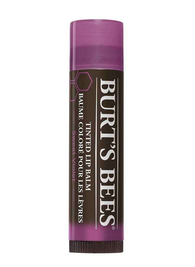 Burt's Bees 100% Natural Tinted Lip Balm, Sweet Violet with Shea Butter & Botanical Waxes - 1 Tube