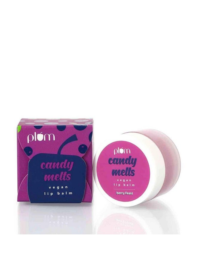 Plum Candy Melts Vegan Lip Balm | Berry Feast | With Natural Uv Protection, Ultra Moisturization & Added Shine For Lips | 100% Cruelty Free | Valentine'S Day Gift (12 G (Pack Of 1) Berry Feast)