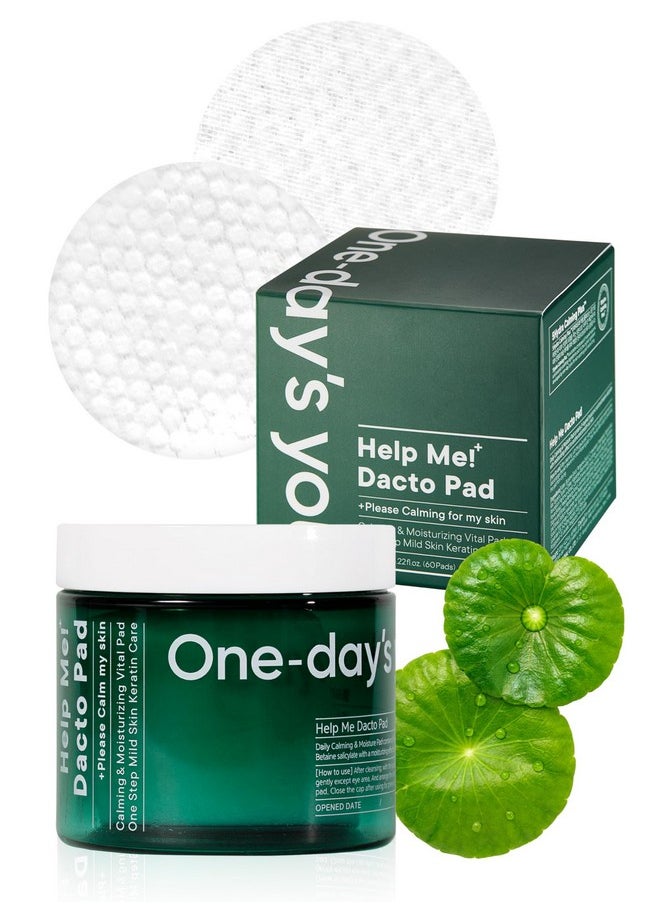 ONE-DAY’S YOU Help Me Dacto Pad | Korean Toner Pads Skincare for Face | Glycolic Acid Exfoliating Pads | Salicylic Acid Pads w/Centella Asiatica Extract Cleansing Pads for Face (60 sheets)