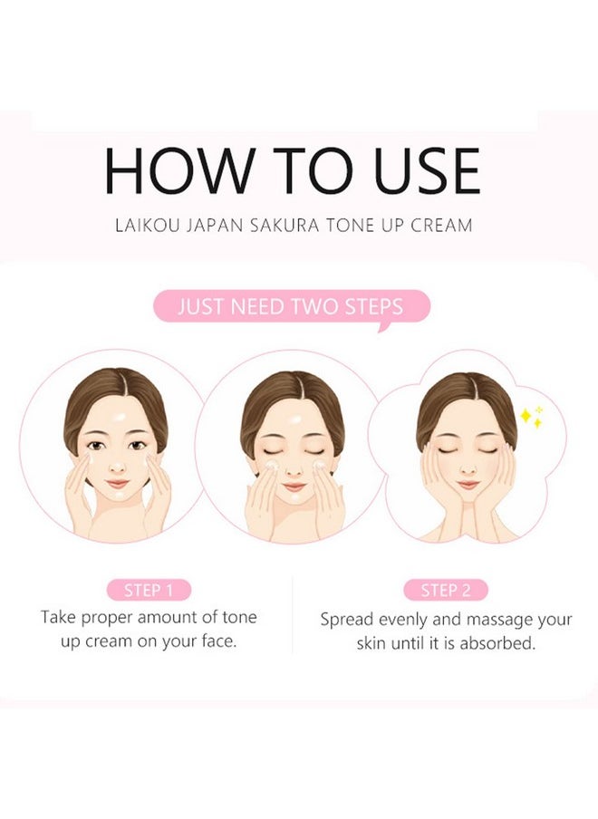 Whitening Brightening Tone up Cream,Sakura Essence Glow Tone up Cream Face Moisturizer Cream 1.06 Fl OZ Hydrating & Smooth Dry Skin Lightweight Nourishing Facial Skin Instant Tone-Up Lazy Face Cream