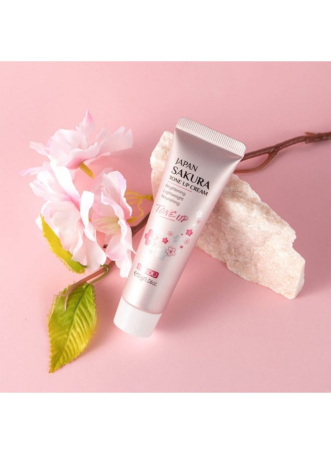 Whitening Brightening Tone up Cream,Sakura Essence Glow Tone up Cream Face Moisturizer Cream 1.06 Fl OZ Hydrating & Smooth Dry Skin Lightweight Nourishing Facial Skin Instant Tone-Up Lazy Face Cream