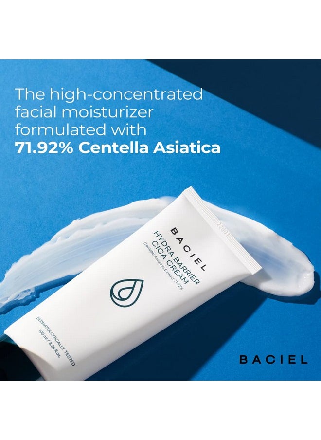 BACIEL - Hydra Barrier CICA Cream for Face 3.38 fl.oz - Korean Facial Moisturizer with Hyaluronic Acid, Ceramide, Niacinamide