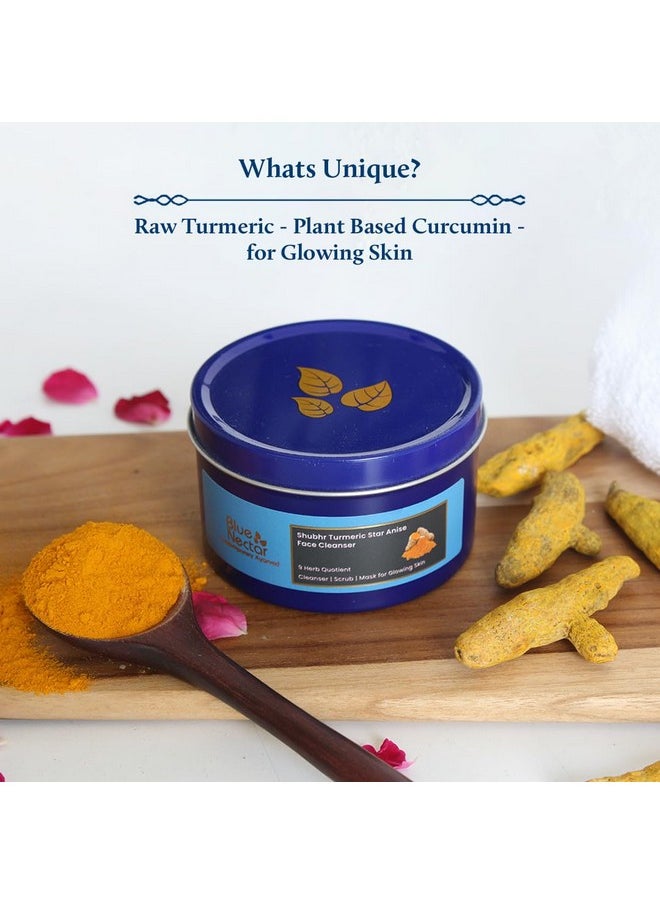 Blue Nectar Turmeric Ubtan Powder for Glowing Skin | Ayurvedic Ubtan Face Pack for Skin Brightening | Tan Removal Face Pack for Women & Men | (3.5 Oz, 9 Herbs)