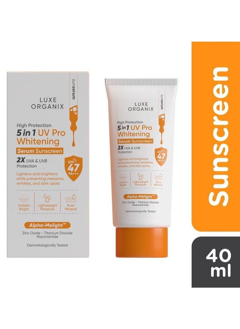 luxe organix 5in1 uv pro whitening serum sunscreen 40ml