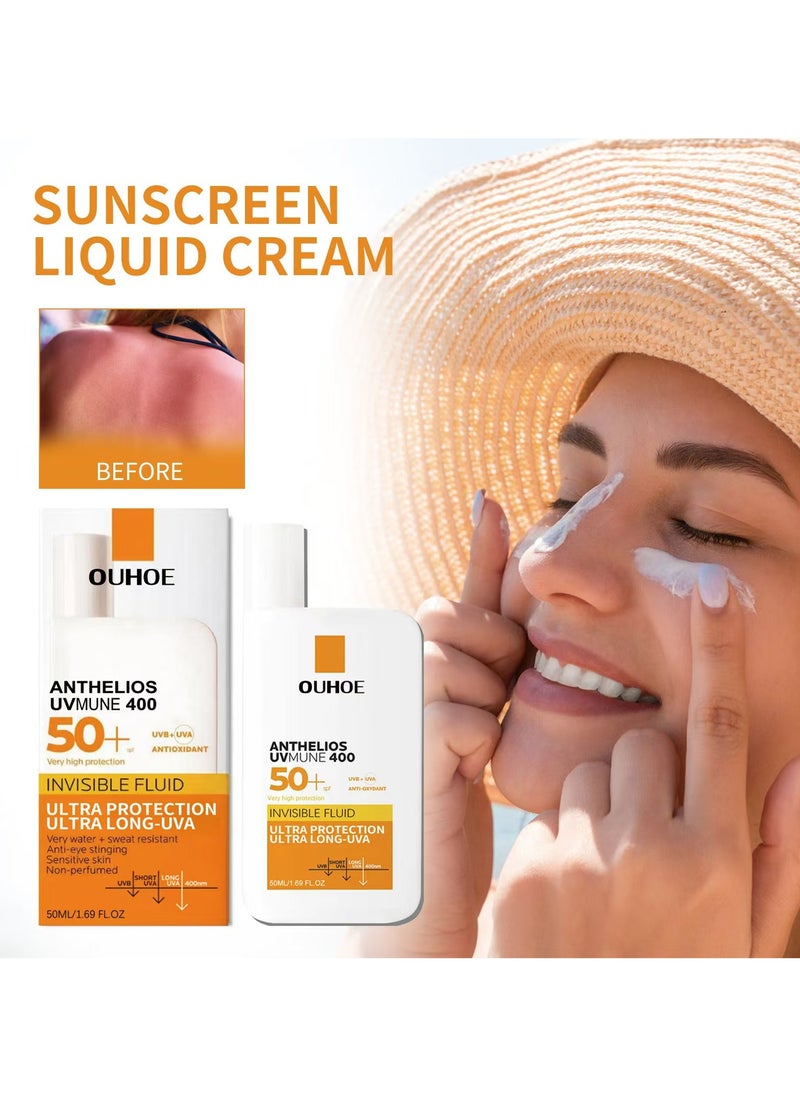 Anthelios UV 400 Invisible Fluid Body Sun Cream Prevent Sunscreen Water Resistant SPF50+ 50ml