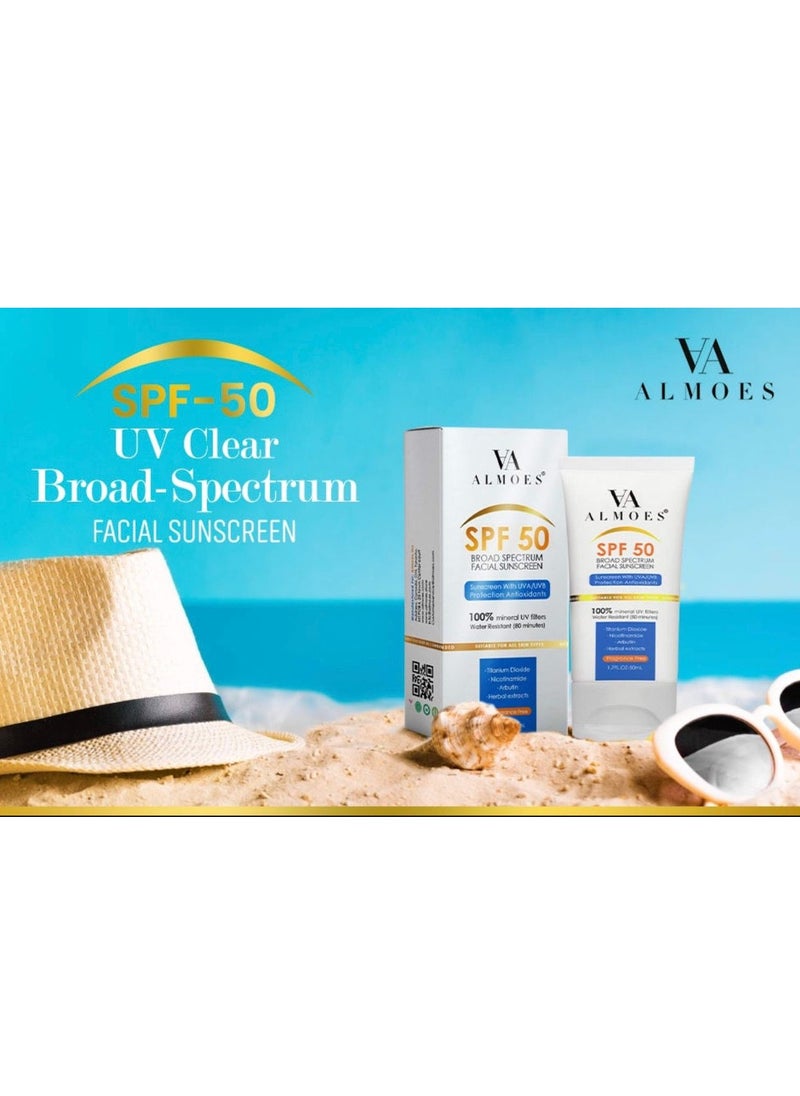 Almoes UV Clear Broad-Spectrum SPF 50 For Sensitive Skin 50ml