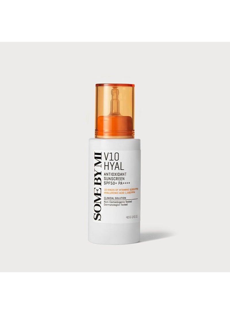 V10 Hyal Spf50 Sunscreen Antioxidant  - With Vitamin And Hyaluronic Acid To Nourish And Replenish Moisture - Rich Sunscreen Provides Brightening And Soothing Effects 40ml