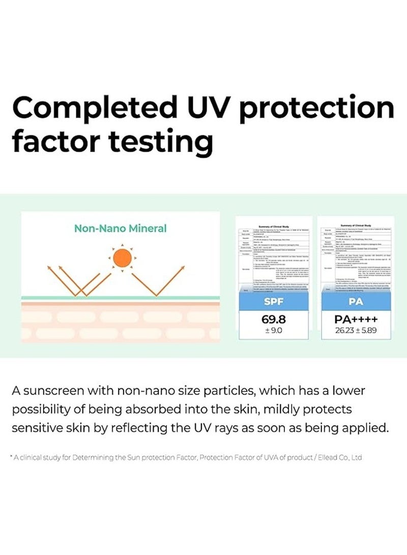 Truecica Mineral Calming Tone-Up Suncream Spf50+, Pa++++ - Brightening And Calming Effect - Mild Sun And Uv Protection Sunscreen For Sensitive Skin 50ml