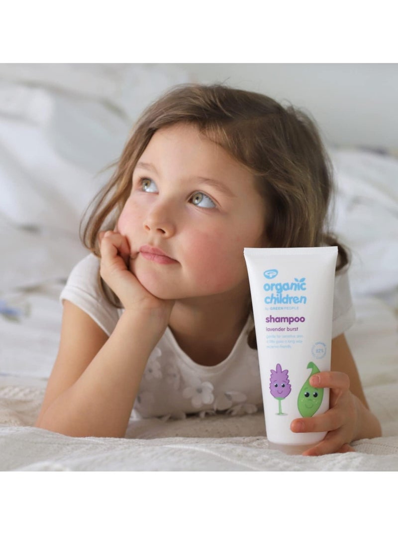 Organic Children Lavender Burst Shampoo 200ml Natural and Organic Shampoo for Kids and Toddlers Eczema Friendly and Gentle on Sensitive Skin SLS Free and Paraben Free Vegan Cruelty Free