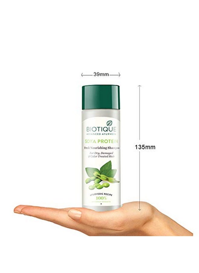 Biotique Bio Soya Protein Fresh Nourishing Shampoo For Dry Damaged & Color Treated Hair 120 Ml/ 4.05 Oz.