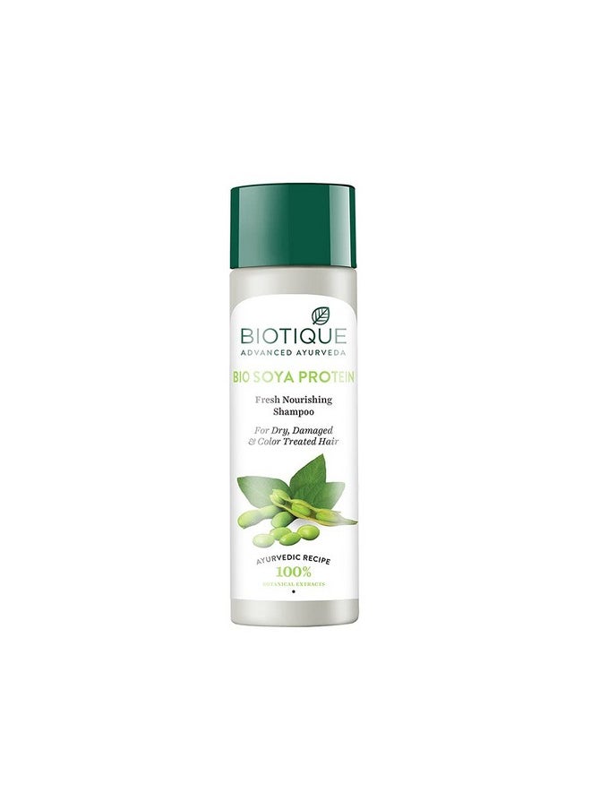 Biotique Bio Soya Protein Fresh Nourishing Shampoo For Dry Damaged & Color Treated Hair 120 Ml/ 4.05 Oz.