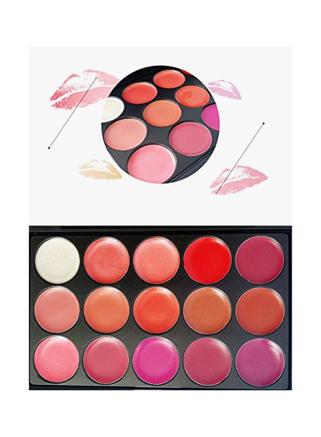 15 Color Cream Lip Gloss Makeup Palette Multicolour