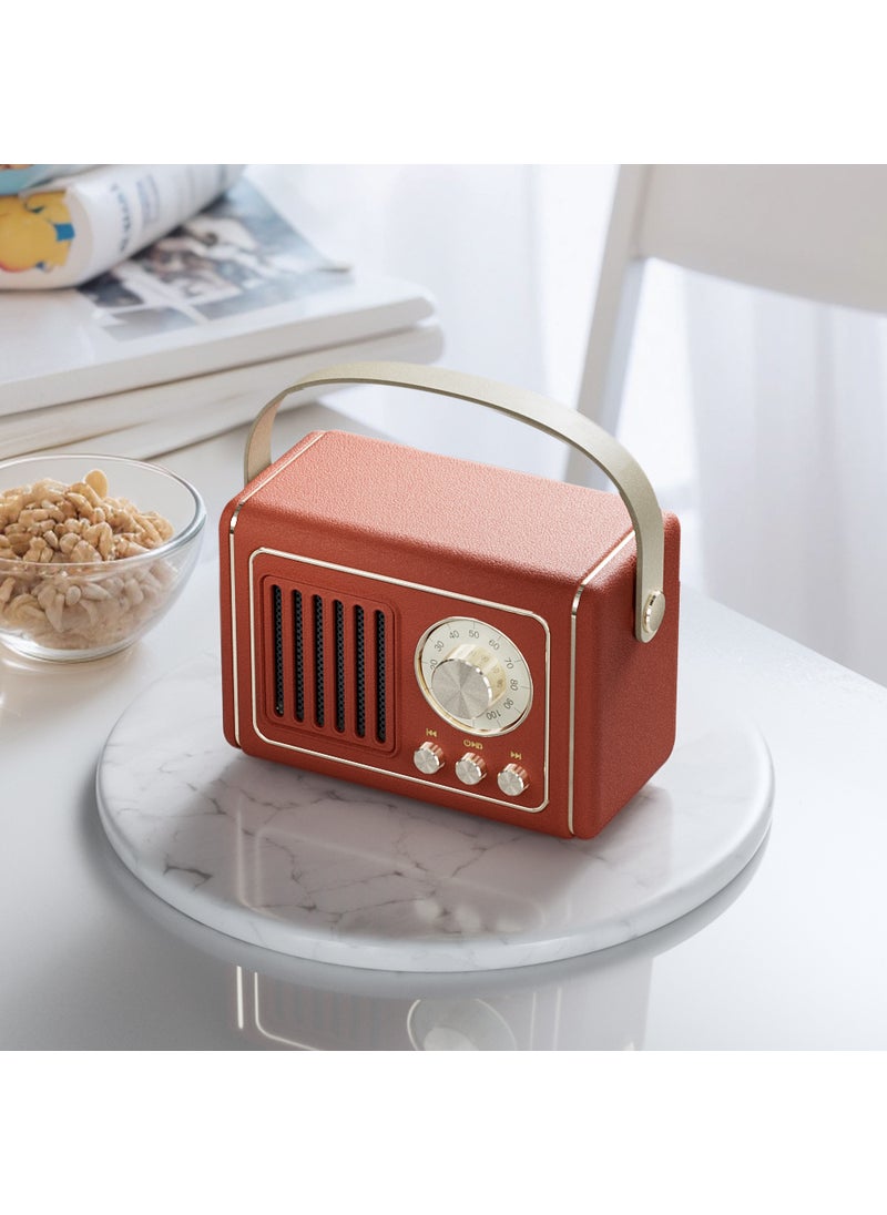 New Creative Retro Bluetooth Speaker Mini Portable U Disk TF Card with FM Bluetooth Small Audio Source Factory p19 brown