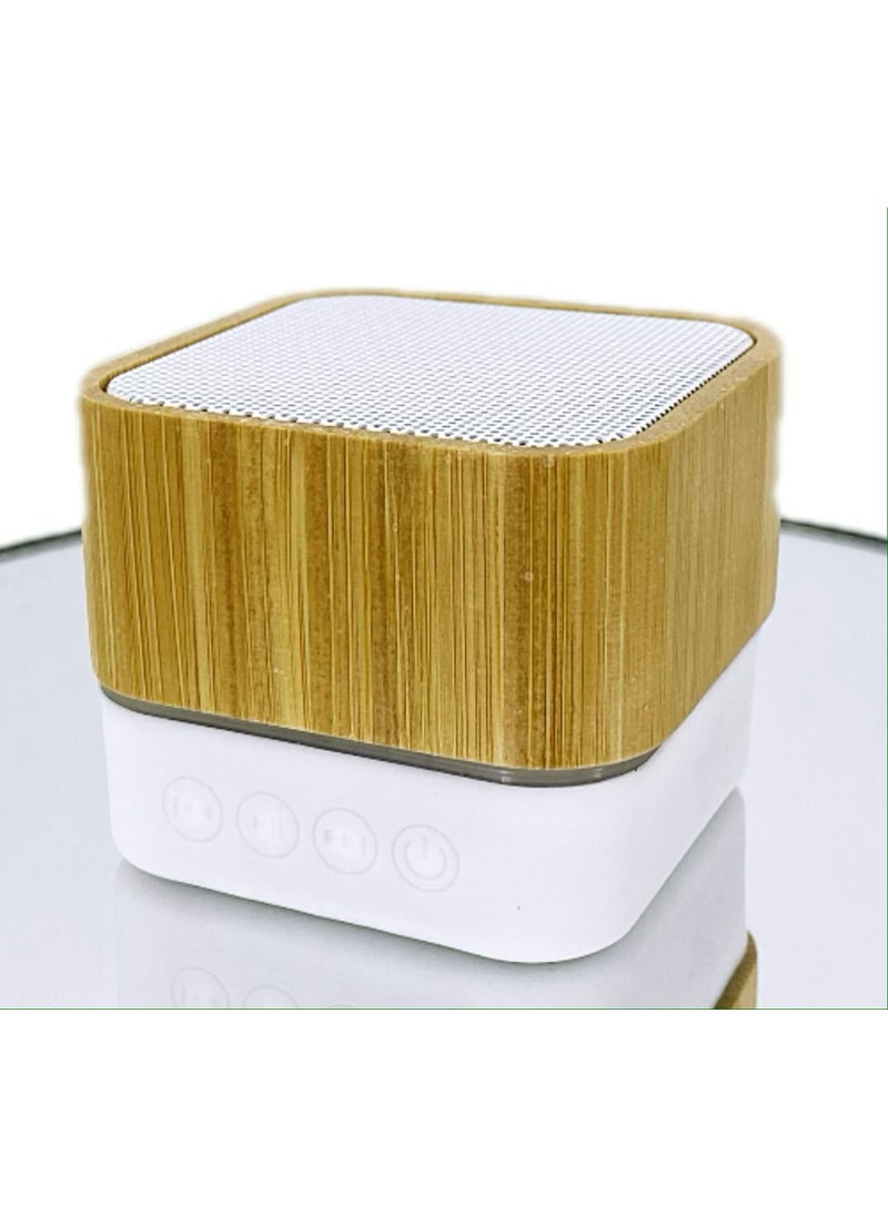 Bamboo wood environmental protection audio Bluetooth speaker portable wireless wood grain card mini audio amplifier subwoofer White