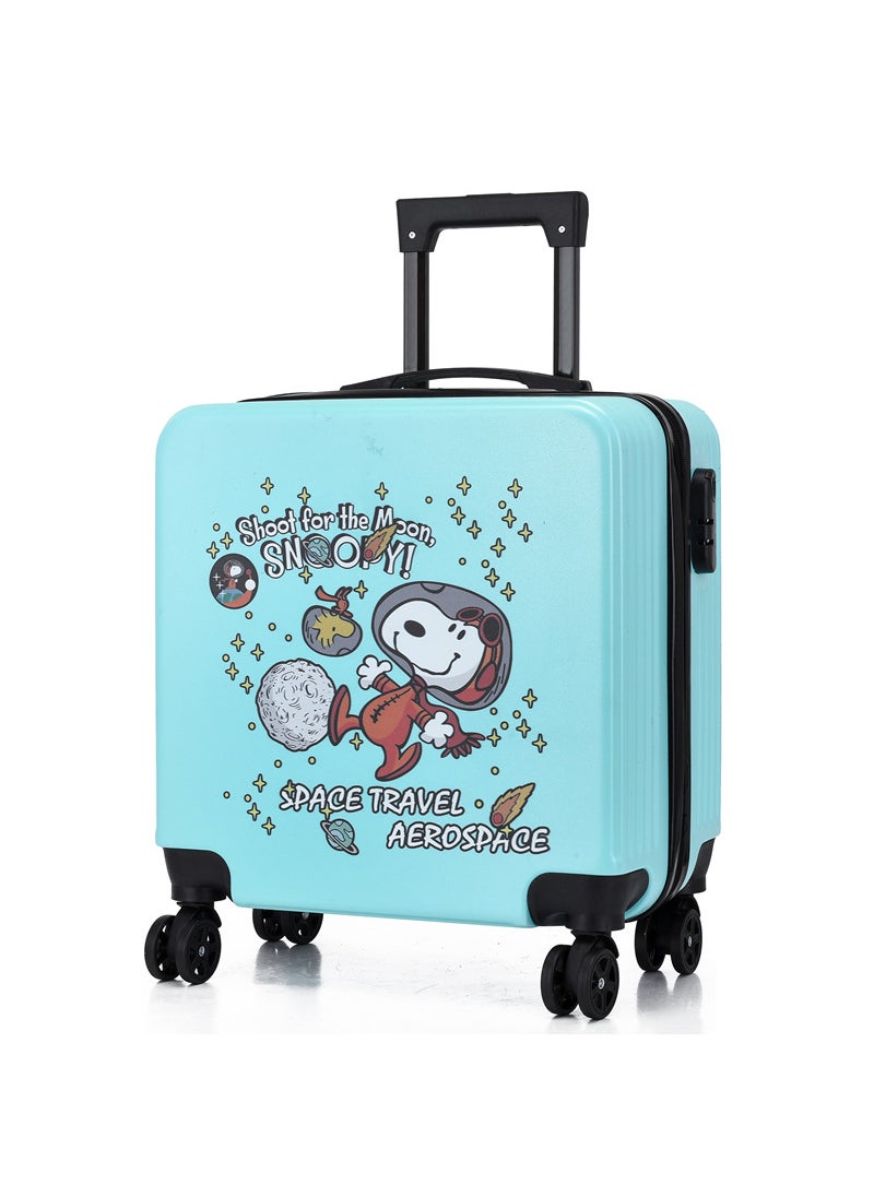 New childrens trolley case wholesale cartoon pattern universal wheel primary school student suitcase password luggage logo Lake Green Snoopy