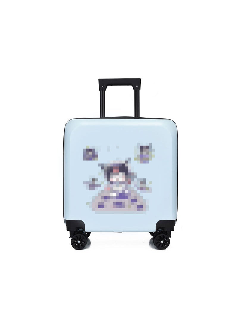 New childrens trolley case wholesale cartoon pattern universal wheel primary school student suitcase password luggage logo Light Blue Culomi