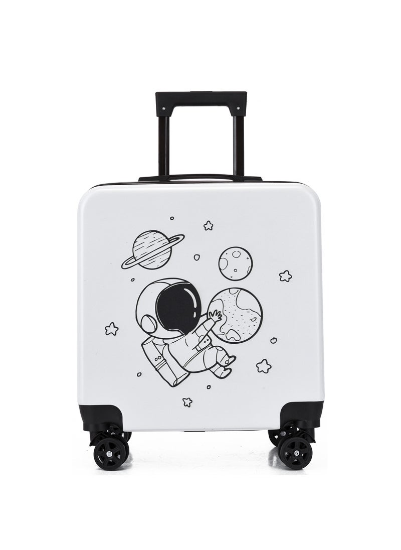 New childrens trolley case wholesale cartoon pattern universal wheel primary school student suitcase password luggage logo The White Astronaut