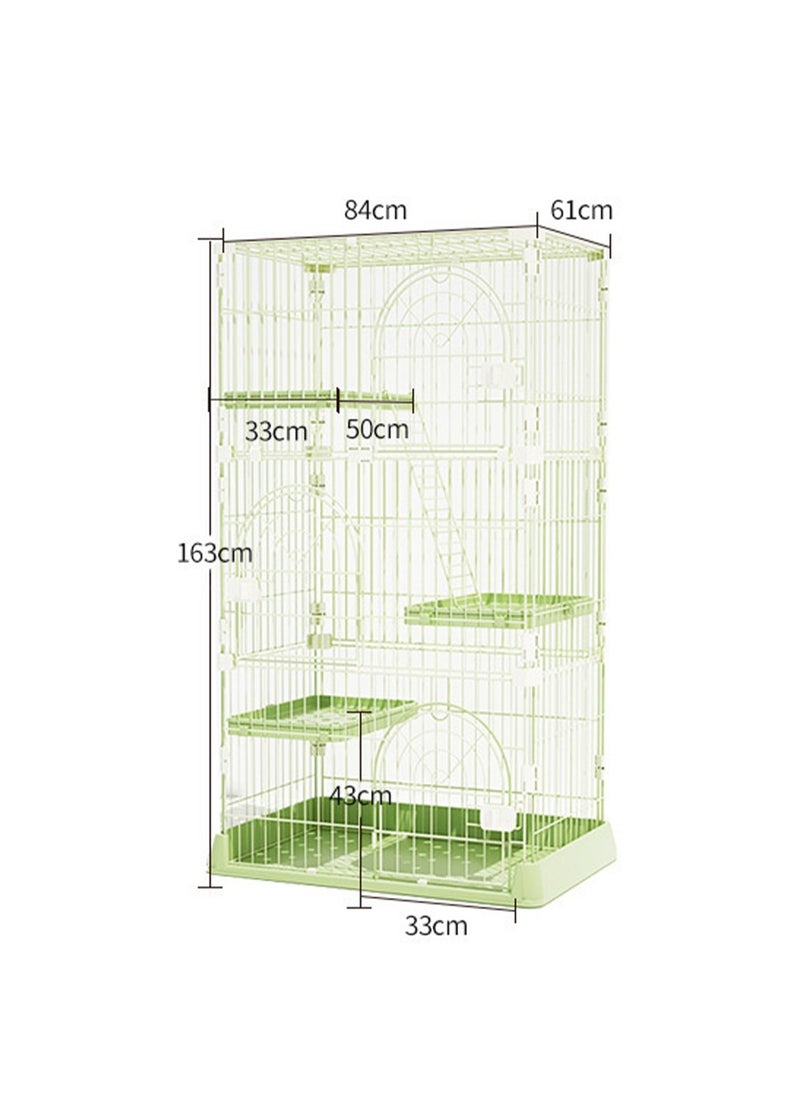 Four-Layer Large Cat Cage Cat Cottage Home Indoor Extra Large Free Space Cat House For 1-3 Cats 84x61x163.5Cm