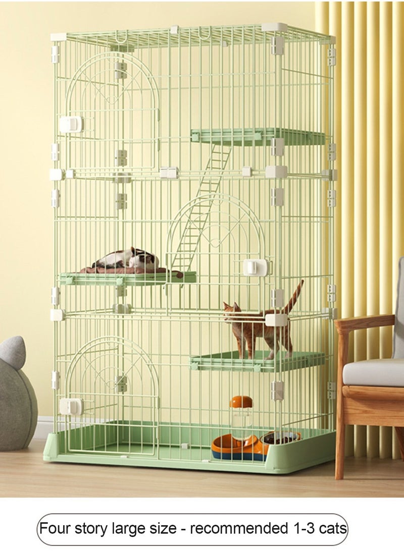 Four-Layer Large Cat Cage Cat Cottage Home Indoor Extra Large Free Space Cat House For 1-3 Cats 84x61x163.5Cm