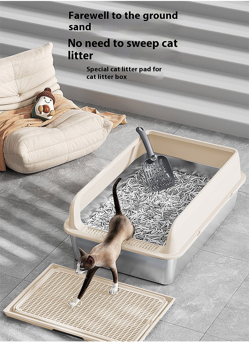 Stainless Steel Cat Litter Box Cat Litter Tray Metal Litter Pan Tray with High Wall Sides