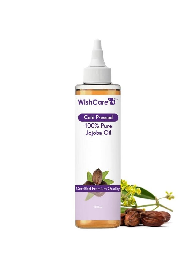 WishCare® Pure Cold Pressed Natural Unrefined Jojoba Oil - Moisturizer for Skin, Hair and Nails - 100 Ml