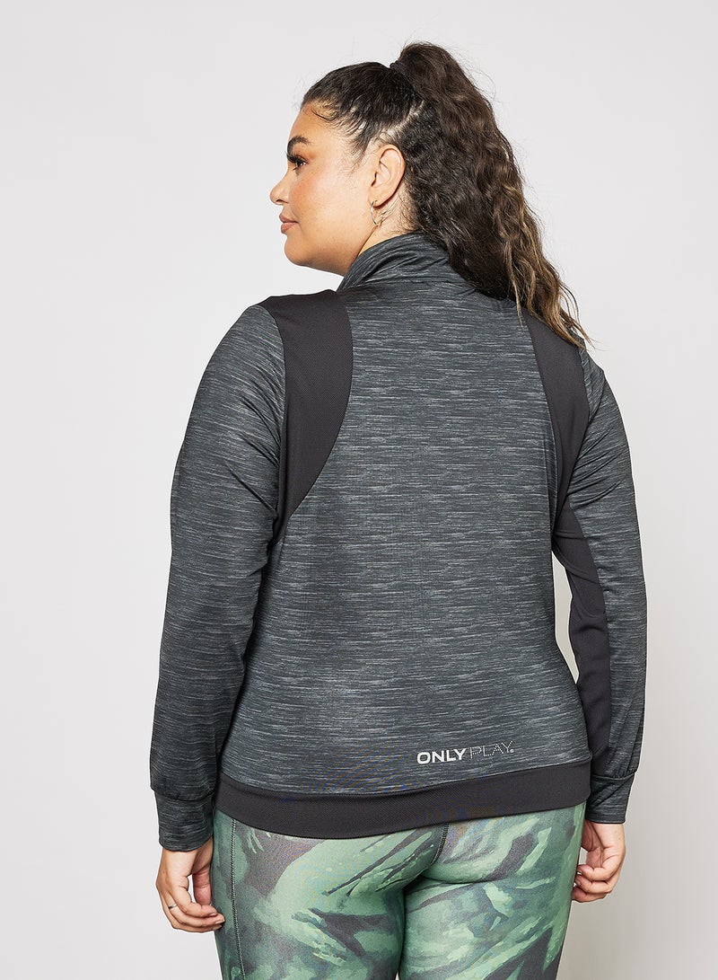 Plus Size Zip Through Hoodie Grey