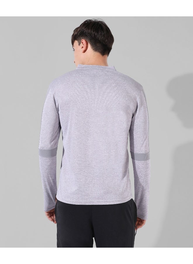 Men's Solid Grey Regular Fit Activewear T-Shirt