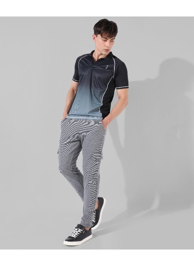 Men's Black Colourblocked Regular Fit Activewear T-Shirt