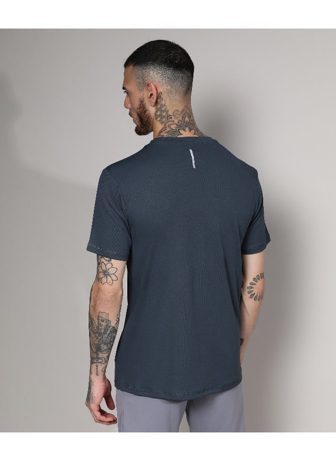 Men's Dark Grey Basic Activewear T-Shirt