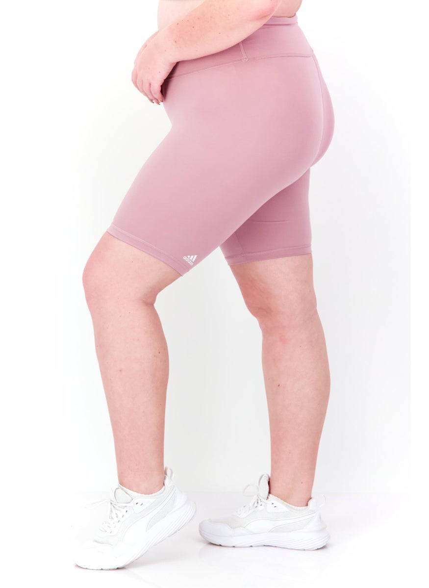 Women Plus Size High Rise Biker Short, Mauve