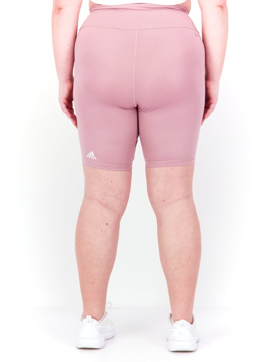 Women Plus Size High Rise Biker Short, Mauve