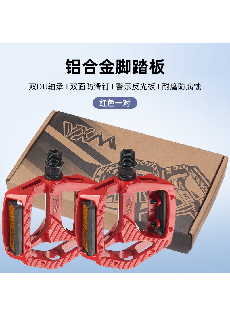 Durable Aluminum Alloy Bicycle Pedals for MTB  RoadRed Red