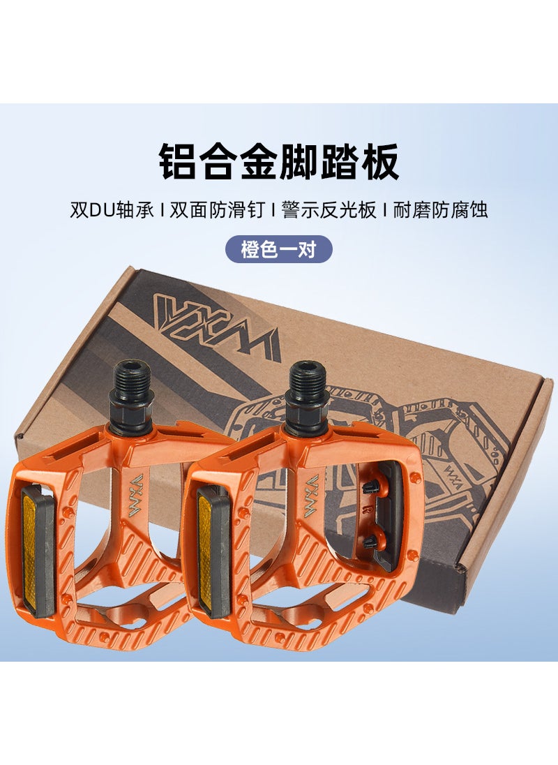 Durable Aluminum Alloy Bicycle Pedals for MTB  RoadOrange Orange