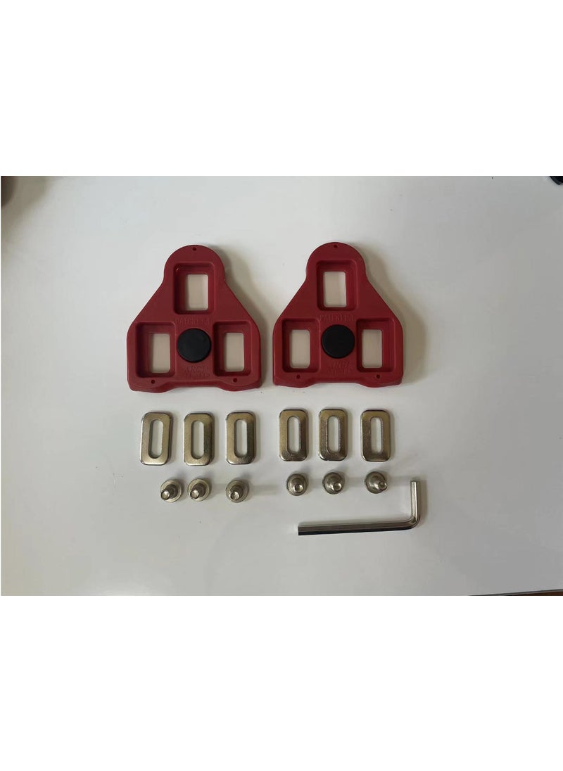 Universal SPD Cycling Cleat Set for Road and MTB Red road lock (round)