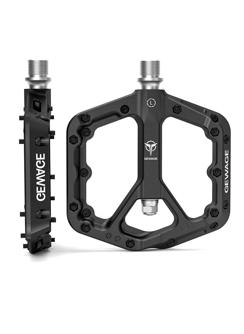 GEWAGE Mountain Bike Pedal Nylon Fiber Ultra Light Pedal Riding Non-slip Widened Pedal Bike Accessories Black