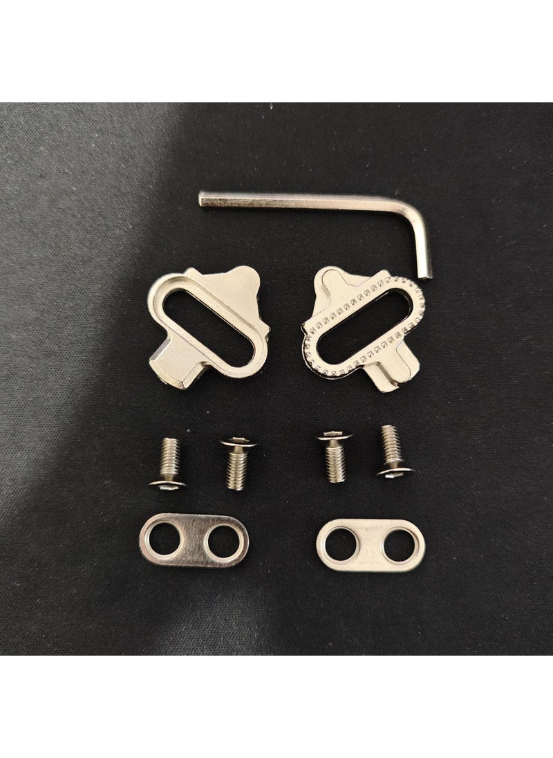 Universal SPD Cycling Cleat Set for Road and MTB B lock piece [white screw white gasket]]