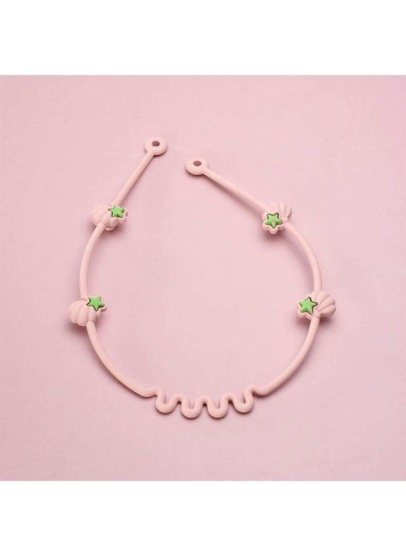 Silicone Teether Pacifier Clip Chain Pinkish