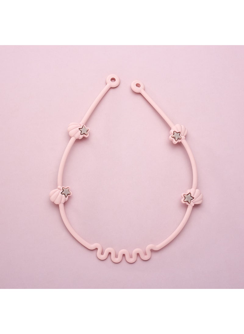 Silicone Teether Pacifier Clip Chain New Pink-Lotus Root Star