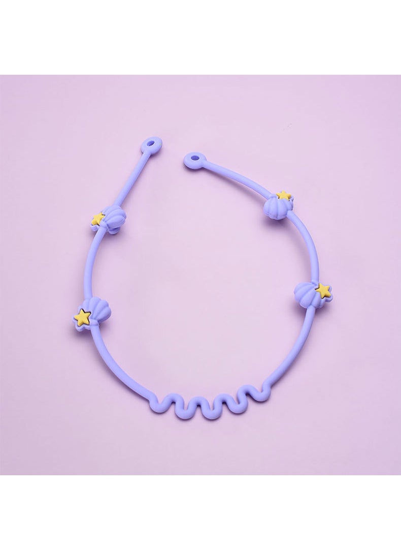 Silicone Teether Pacifier Clip Chain New Pink-Lotus Root Star