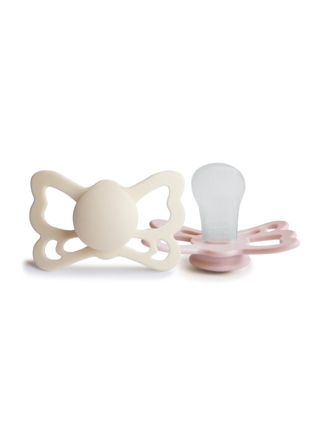 Pack Of 2 Butterfly Anatomical Silicone Size 2 Cream/Blush