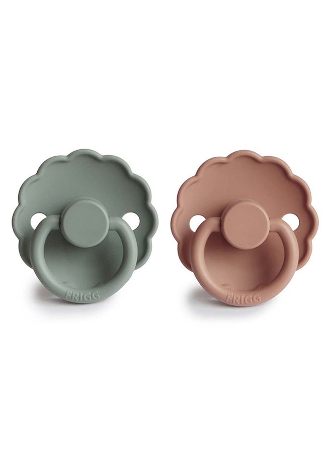 Pack Of 2 Daisy Silicone Baby  Pacifier 0 To 6 Month Size 1 Lily Pad/Rose Gold