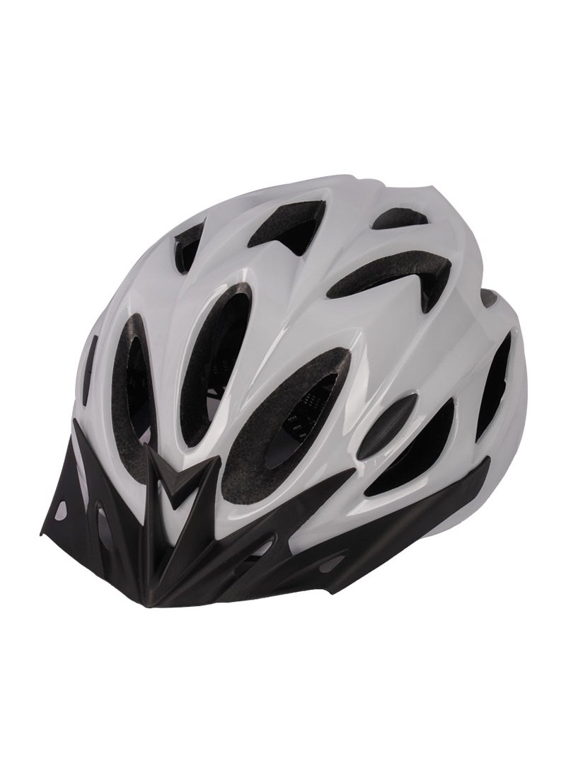 One-piece mountain bike helmet with brim ultra-light breathable unisex city commuter bicycle helmet White