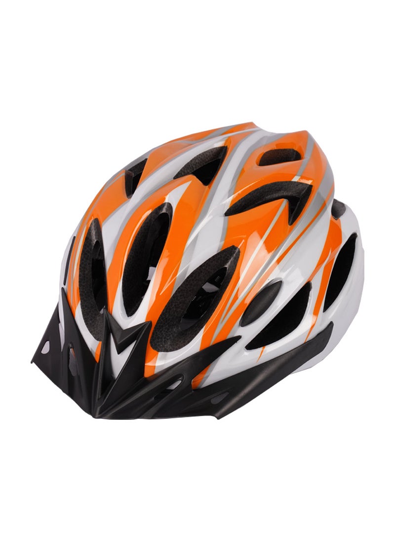 One-piece mountain bike helmet with brim ultra-light breathable unisex city commuter bicycle helmet orange white