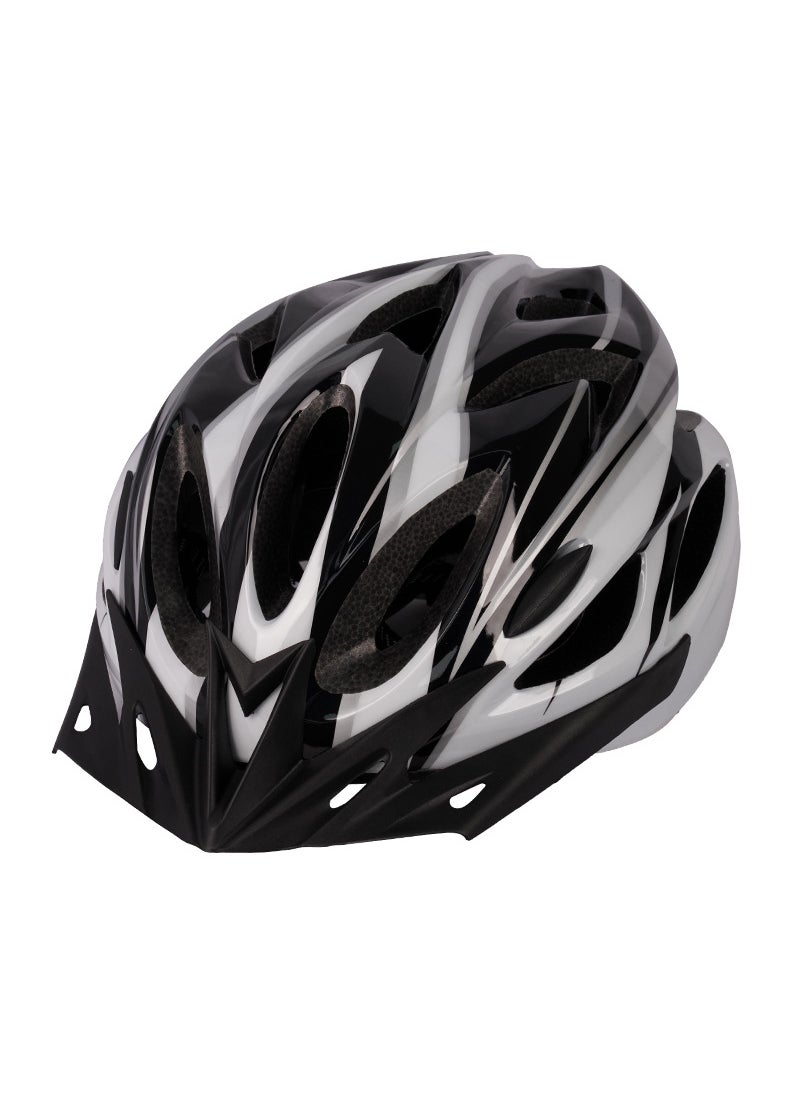 One-piece mountain bike helmet with brim ultra-light breathable unisex city commuter bicycle helmet black and white