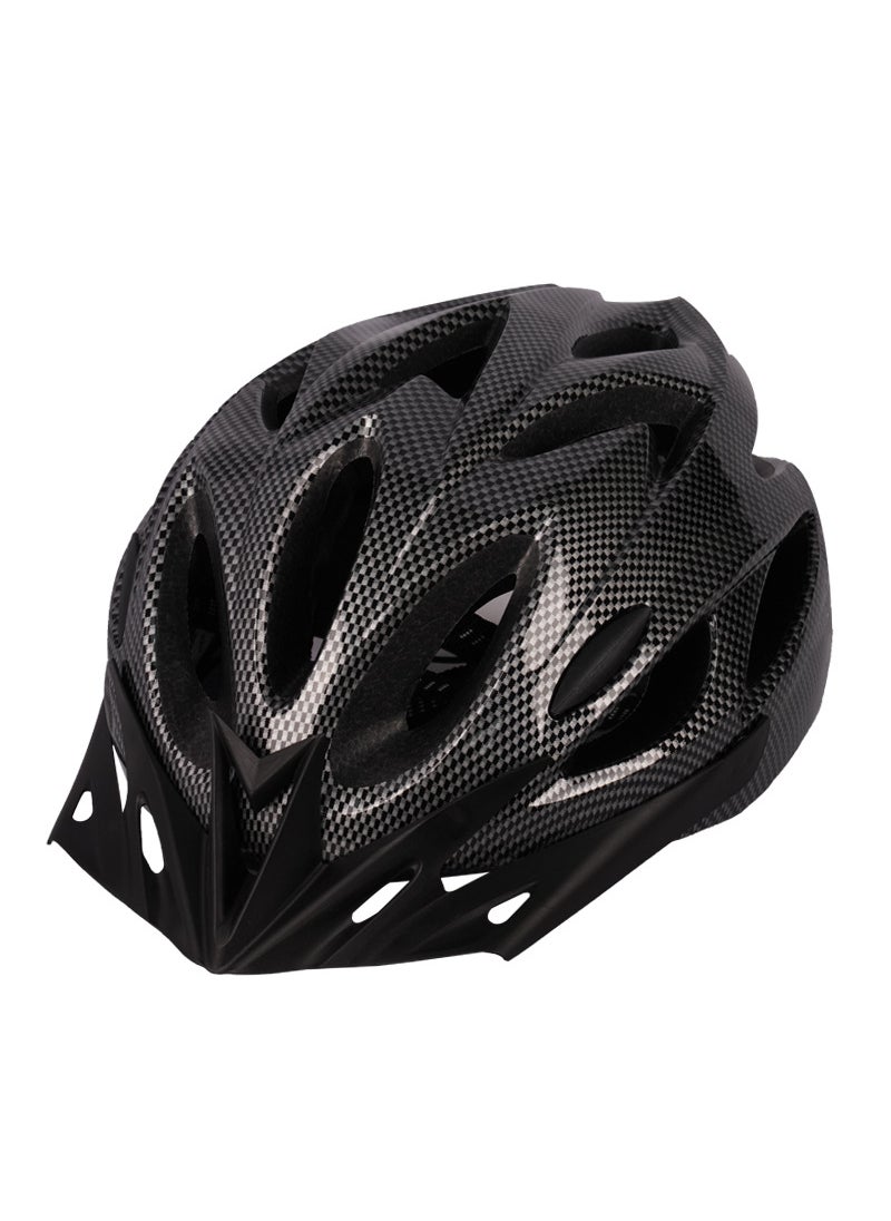 One-piece mountain bike helmet with brim ultra-light breathable unisex city commuter bicycle helmet carbon black