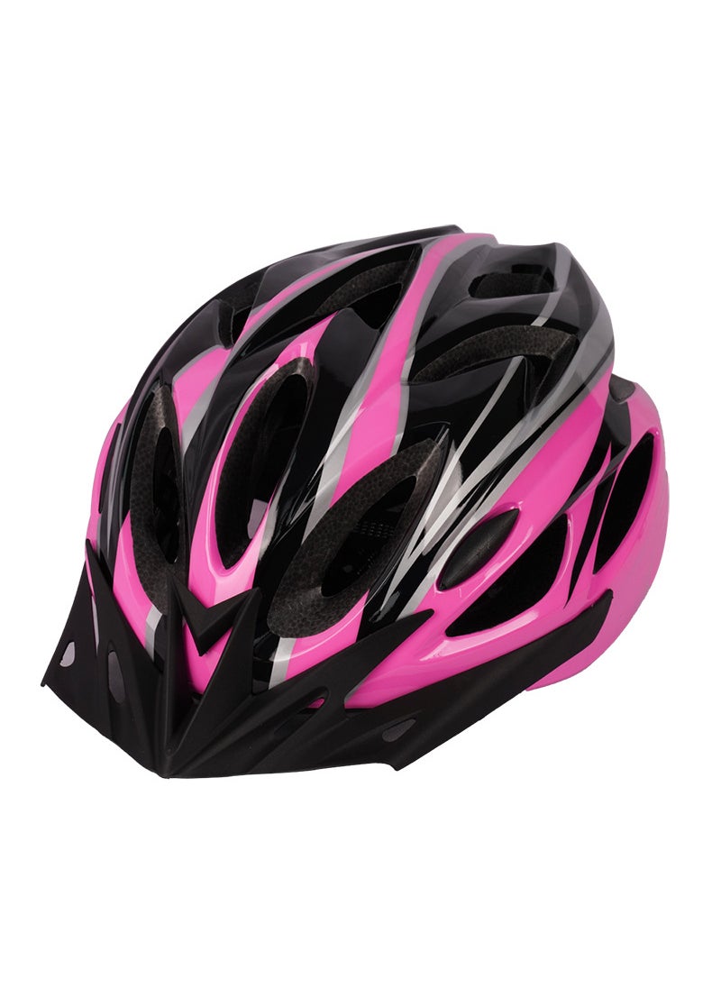 One-piece mountain bike helmet with brim ultra-light breathable unisex city commuter bicycle helmet Pink Black