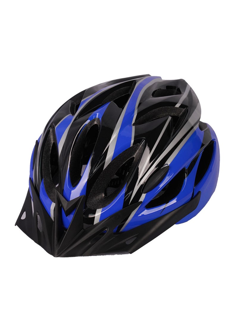 One-piece mountain bike helmet with brim ultra-light breathable unisex city commuter bicycle helmet BLUE BLACK