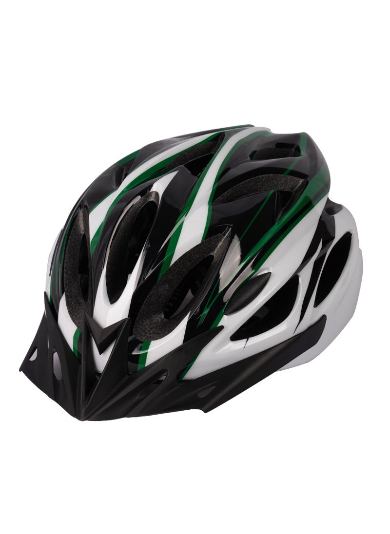 One-piece mountain bike helmet with brim ultra-light breathable unisex city commuter bicycle helmet green black